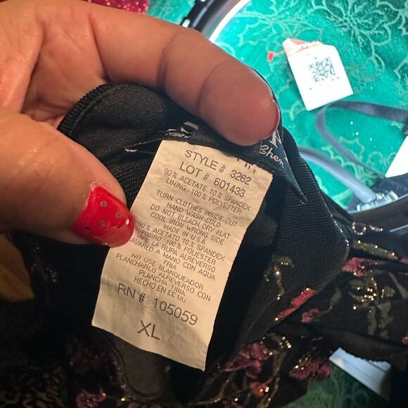 Xscape Black Floral Glitter Open Jacket Women’s Evening Blazer - Picture 6 of 7